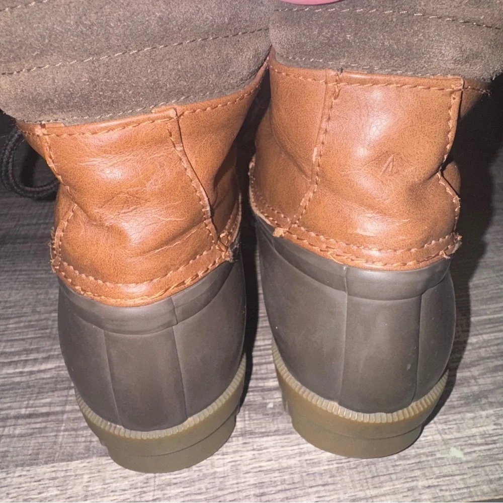 Sperry Boys Waterproof Duck Hunting Boots Size 2 Tan Brown Lace Up
